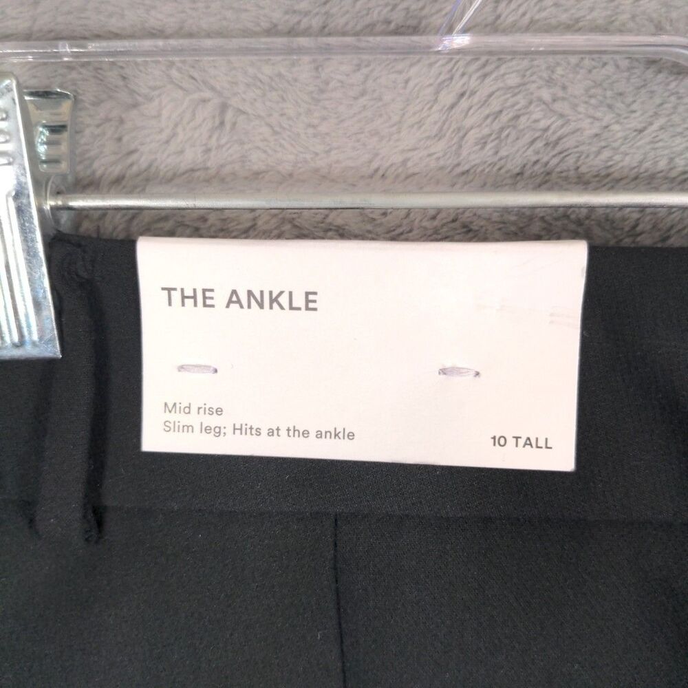 NWT Ann Taylor The Ankle Pants Size 10 Tall Black Mid Rise Straight Leg Classic - Picture 4 of 8